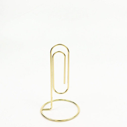 5 Sign Holders 5" Paperclip Metal Table Number Stands - Gold CARD_MET_006_5_GOLD