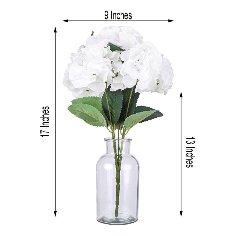 5 Silk Hydrangea Bushes for Floral Arrangements