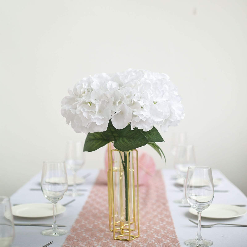 5 Silk Hydrangea Bushes for Floral Arrangements