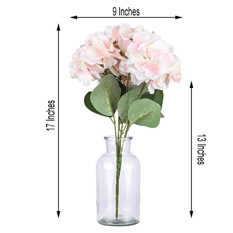 5 Silk Hydrangea Bushes for Floral Arrangements