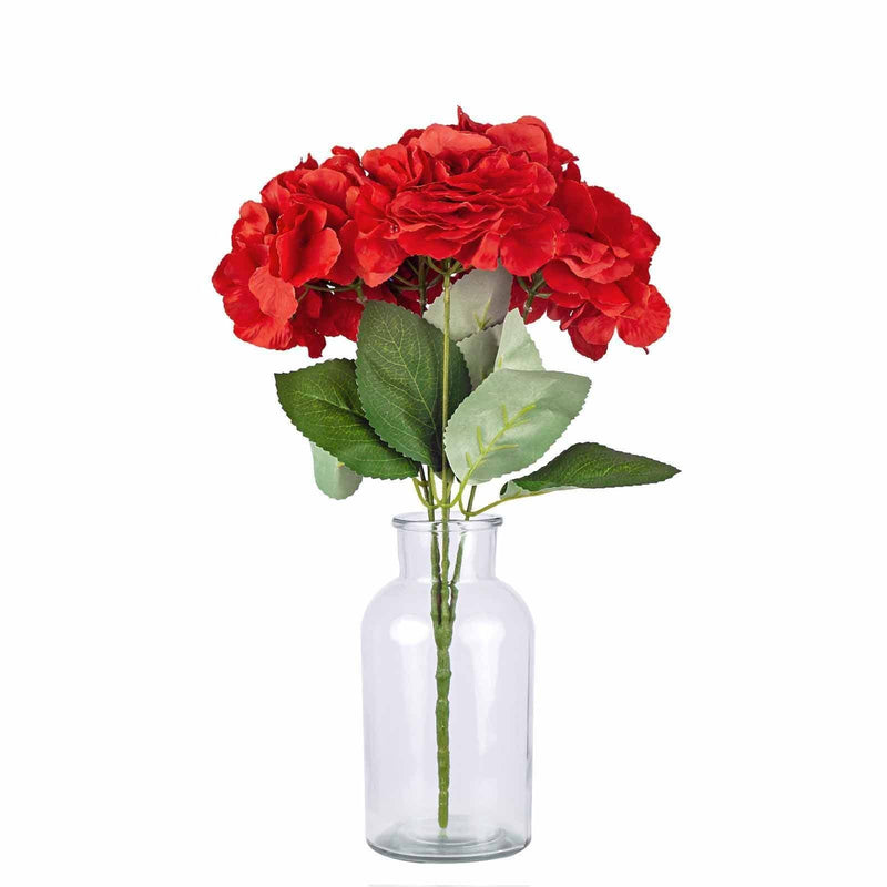 5 Silk Hydrangea Bushes for Floral Arrangements ARTI_HYD01_RED