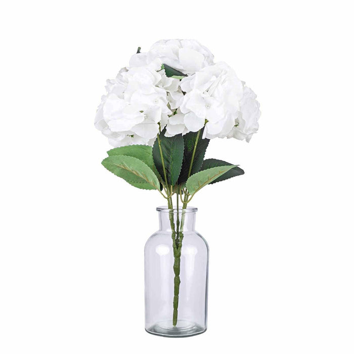 5 Silk Hydrangea Bushes for Floral Arrangements ARTI_HYD01_WHT