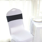 5 Spandex Stretchable Chair Sashes with Silver Diamond Ring Buckle