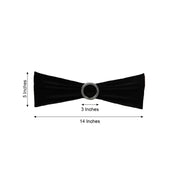 5 Spandex Stretchable Chair Sashes with Silver Diamond Ring Buckle
