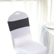5 Spandex Stretchable Chair Sashes with Silver Diamond Ring Buckle
