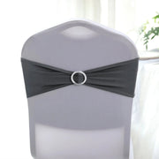 5 Spandex Stretchable Chair Sashes with Silver Diamond Ring Buckle