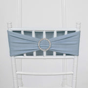 5 Spandex Stretchable Chair Sashes with Silver Diamond Ring Buckle
