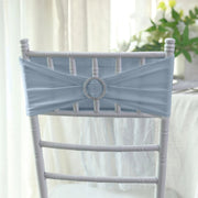5 Spandex Stretchable Chair Sashes with Silver Diamond Ring Buckle