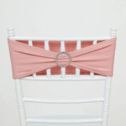 5 Spandex Stretchable Chair Sashes with Silver Diamond Ring Buckle