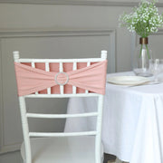 5 Spandex Stretchable Chair Sashes with Silver Diamond Ring Buckle