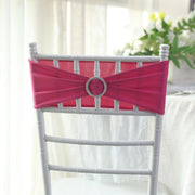 5 Spandex Stretchable Chair Sashes with Silver Diamond Ring Buckle