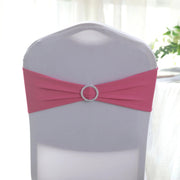 5 Spandex Stretchable Chair Sashes with Silver Diamond Ring Buckle