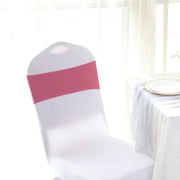 5 Spandex Stretchable Chair Sashes with Silver Diamond Ring Buckle