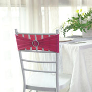 5 Spandex Stretchable Chair Sashes with Silver Diamond Ring Buckle