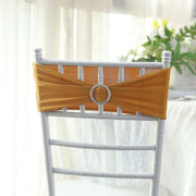5 Spandex Stretchable Chair Sashes with Silver Diamond Ring Buckle