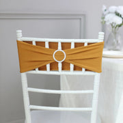 5 Spandex Stretchable Chair Sashes with Silver Diamond Ring Buckle