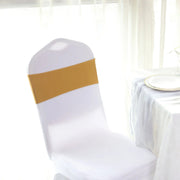 5 Spandex Stretchable Chair Sashes with Silver Diamond Ring Buckle