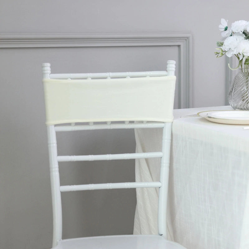 5 Spandex Stretchable Chair Sashes with Silver Diamond Ring Buckle