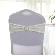 5 Spandex Stretchable Chair Sashes with Silver Diamond Ring Buckle