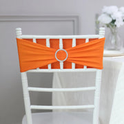 5 Spandex Stretchable Chair Sashes with Silver Diamond Ring Buckle