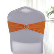 5 Spandex Stretchable Chair Sashes with Silver Diamond Ring Buckle