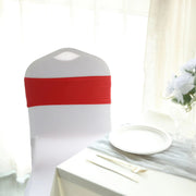 5 Spandex Stretchable Chair Sashes with Silver Diamond Ring Buckle
