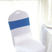 5 Spandex Stretchable Chair Sashes with Silver Diamond Ring Buckle