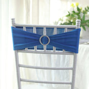 5 Spandex Stretchable Chair Sashes with Silver Diamond Ring Buckle
