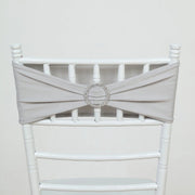 5 Spandex Stretchable Chair Sashes with Silver Diamond Ring Buckle