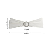 5 Spandex Stretchable Chair Sashes with Silver Diamond Ring Buckle