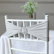 5 Spandex Stretchable Chair Sashes with Silver Diamond Ring Buckle