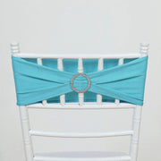 5 Spandex Stretchable Chair Sashes with Silver Diamond Ring Buckle