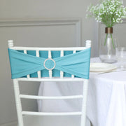 5 Spandex Stretchable Chair Sashes with Silver Diamond Ring Buckle