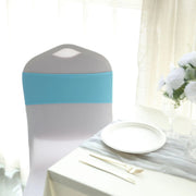 5 Spandex Stretchable Chair Sashes with Silver Diamond Ring Buckle