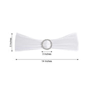 5 Spandex Stretchable Chair Sashes with Silver Diamond Ring Buckle