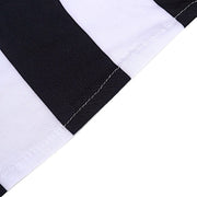 5 Striped 5" x 14" Spandex Fitted Chair Sashes - Black and White SASH_SPX15_BLK