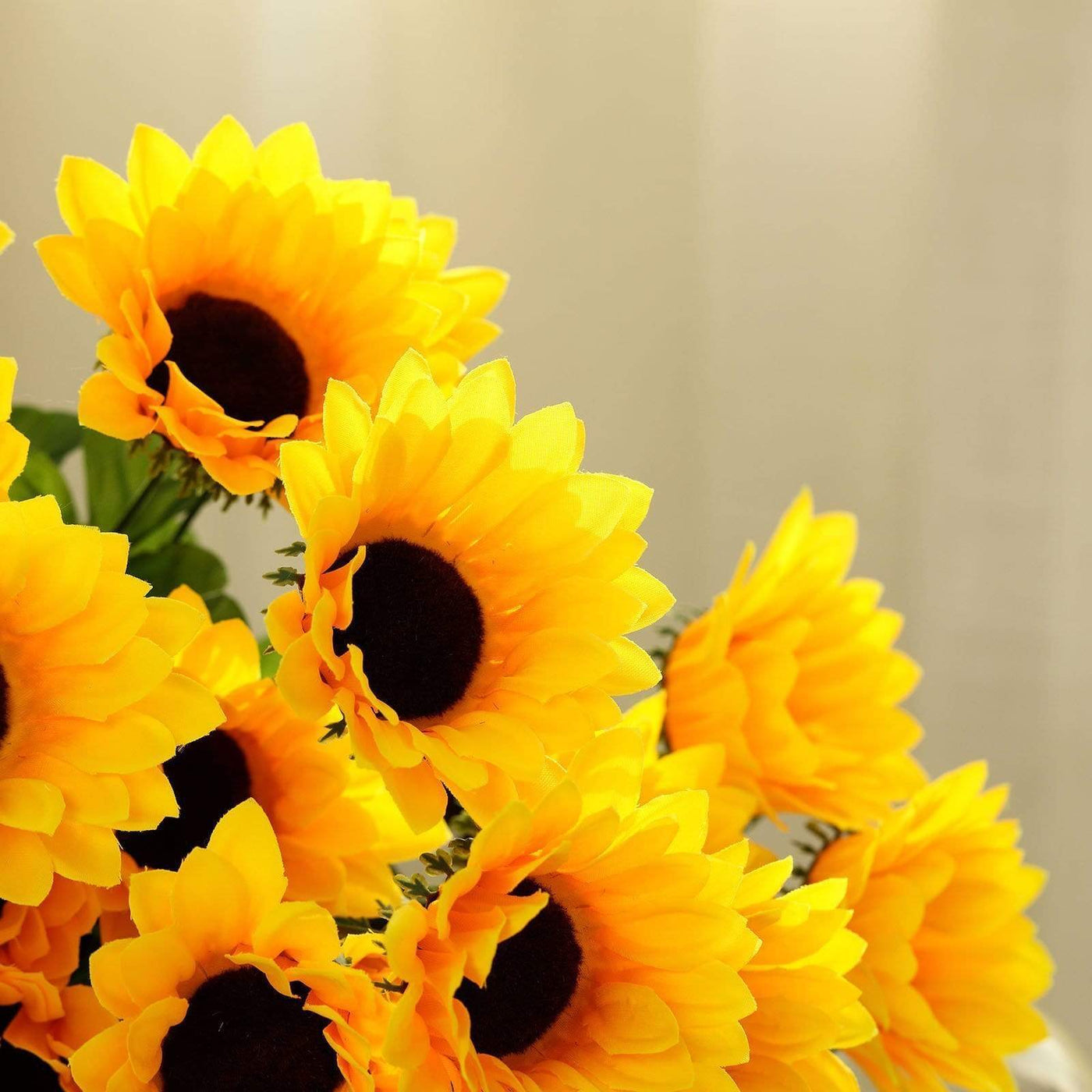 5 Tall Artificial Silk Sunflower Bushes with 70 Flowers Yellow