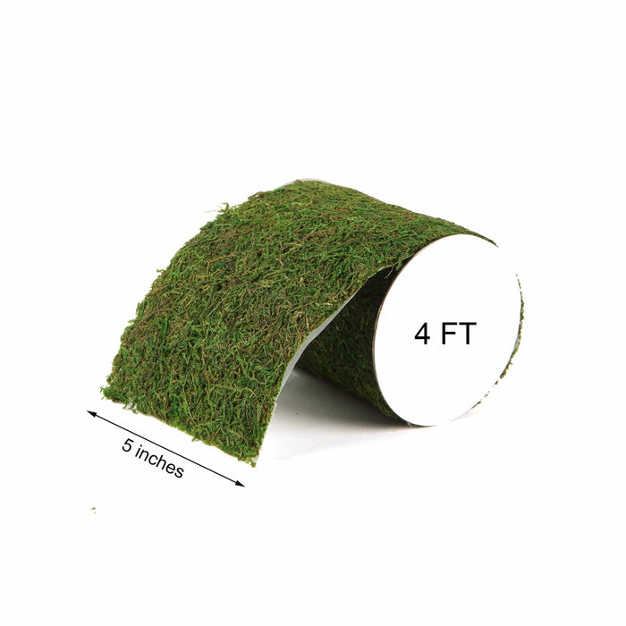 5" x 48" Natural Moss Ribbon Roll Wedding Crafts Decorations - Green MOSS_RIB_5_GRN