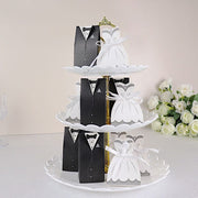 50 Favor Boxes Wedding Dress and Tuxedo Gift Holders - Black and White BOX_2X4_WED01_SET
