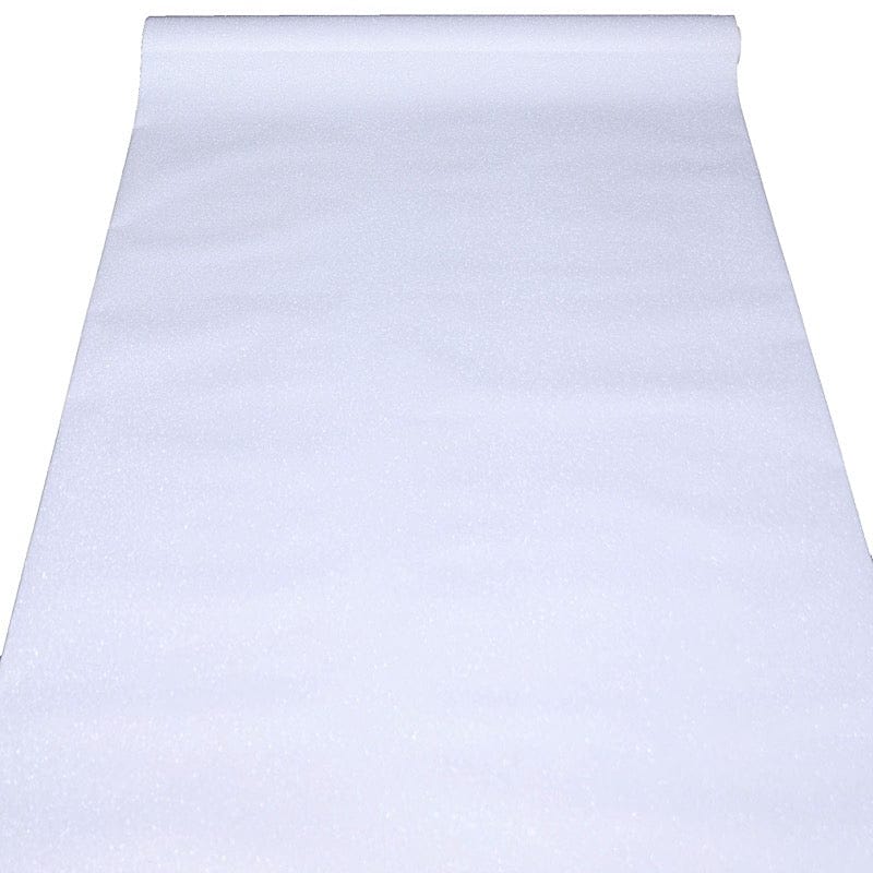50 ft long Glittered Wedding Aisle Runner RUNER_GLIT01_50_WHT