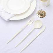 50 Heavy Duty Plastic Cutlery Spoons Forks and Knives Set - Disposable Tableware