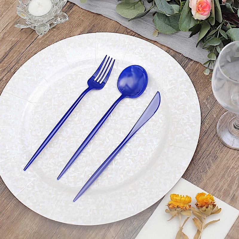 50 Heavy Duty Plastic Cutlery Spoons Forks and Knives Set - Disposable Tableware