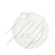 50 Heavy Duty Plastic Cutlery Spoons Forks and Knives Set - Disposable Tableware