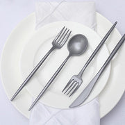 50 Heavy Duty Plastic Cutlery Spoons Forks and Knives Set - Disposable Tableware