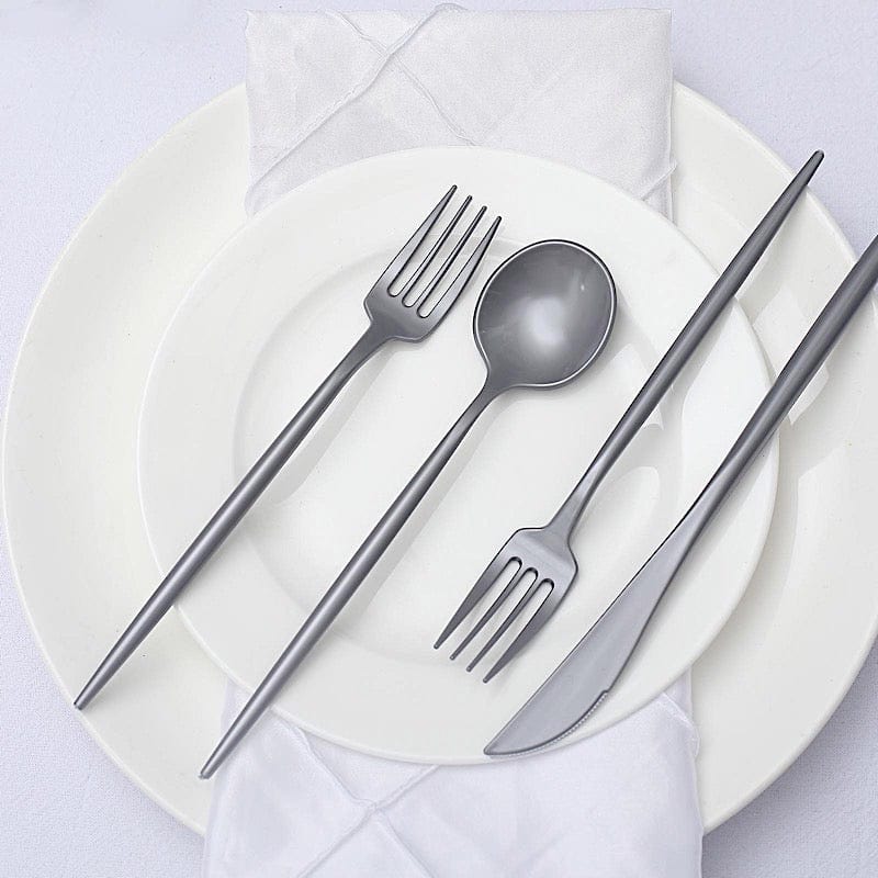 50 Heavy Duty Plastic Cutlery Spoons Forks and Knives Set - Disposable Tableware