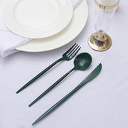 50 Heavy Duty Plastic Cutlery Spoons Forks and Knives Set - Disposable Tableware