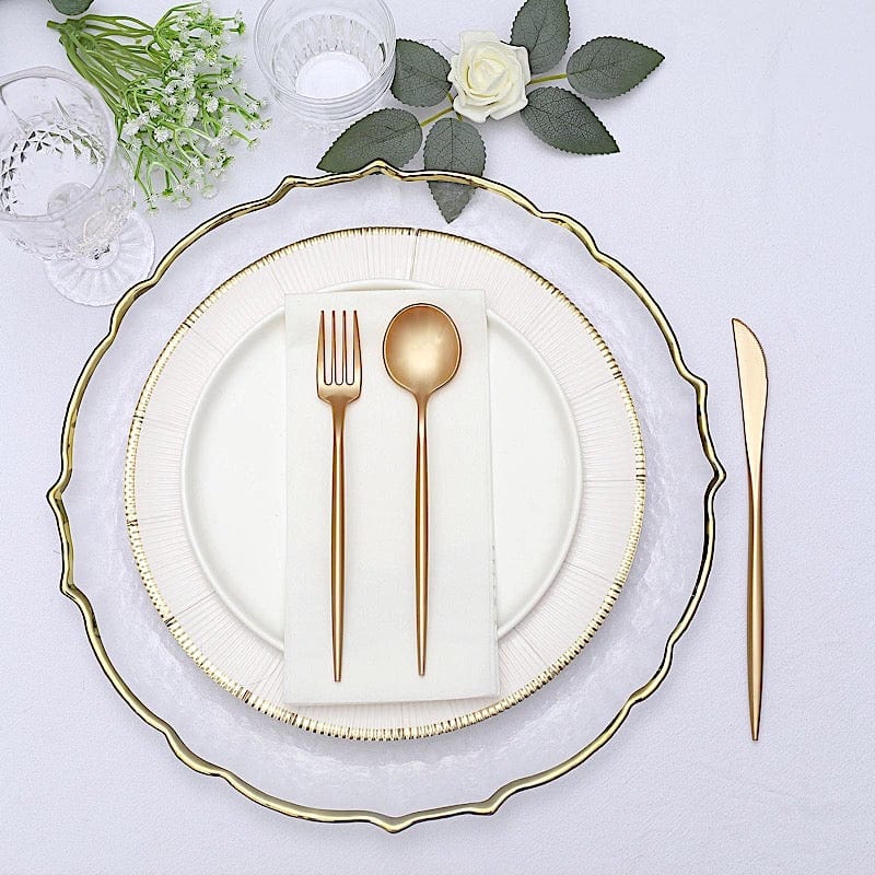 50 Heavy Duty Plastic Cutlery Spoons Forks and Knives Set - Disposable Tableware