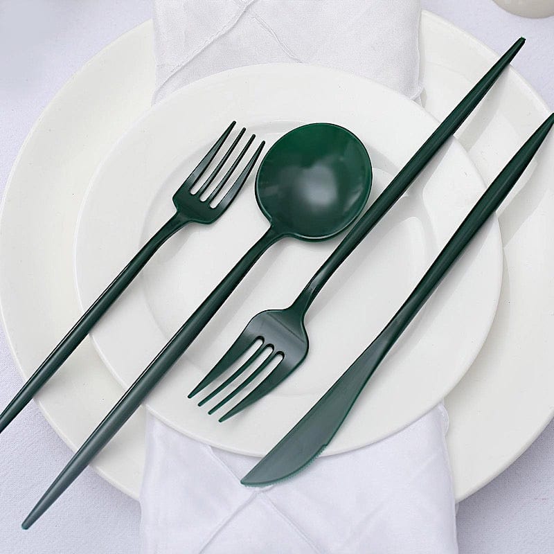 50 Heavy Duty Plastic Cutlery Spoons Forks and Knives Set - Disposable Tableware