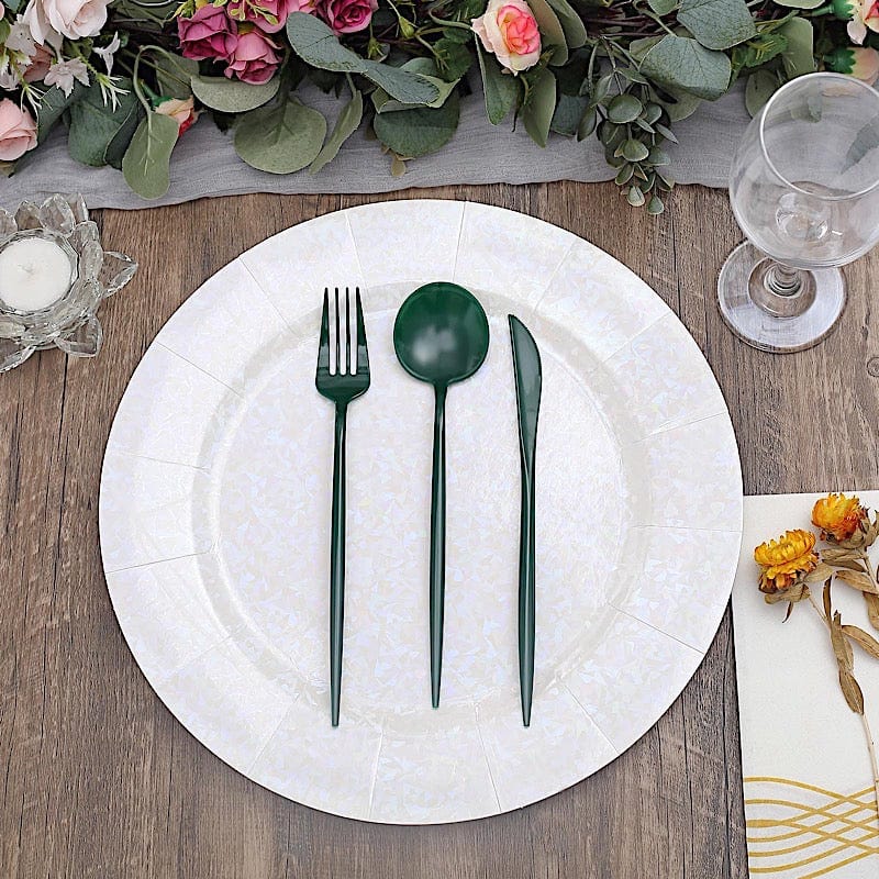 50 Heavy Duty Plastic Cutlery Spoons Forks and Knives Set - Disposable Tableware