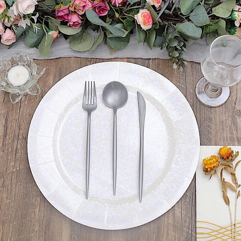 50 Heavy Duty Plastic Cutlery Spoons Forks and Knives Set - Disposable Tableware